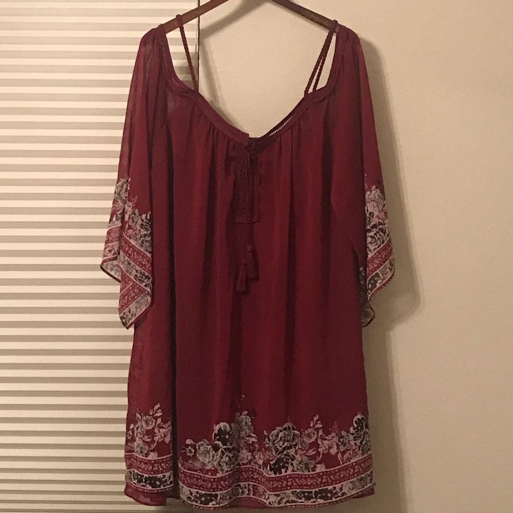 Off the shoulder burgundy Shyanne dress